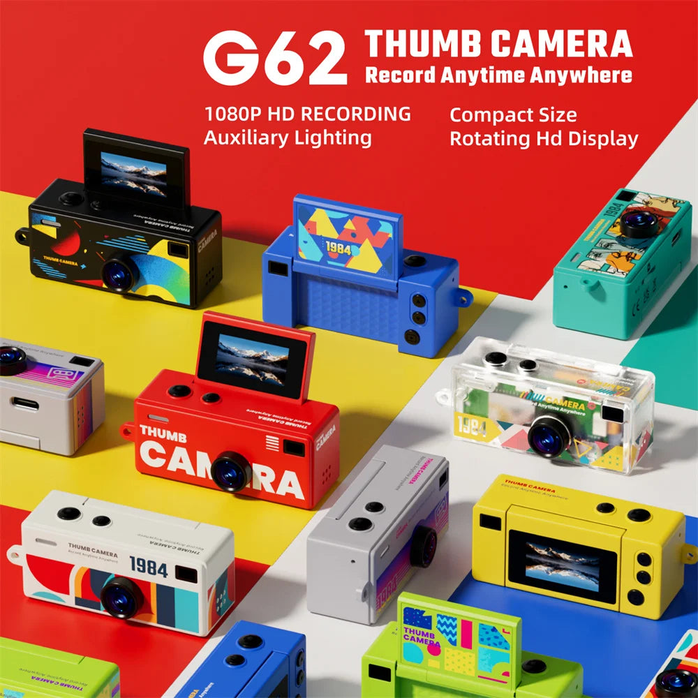 G62 Retro Keychain Camera — 1080P Kids' Camera with Flash