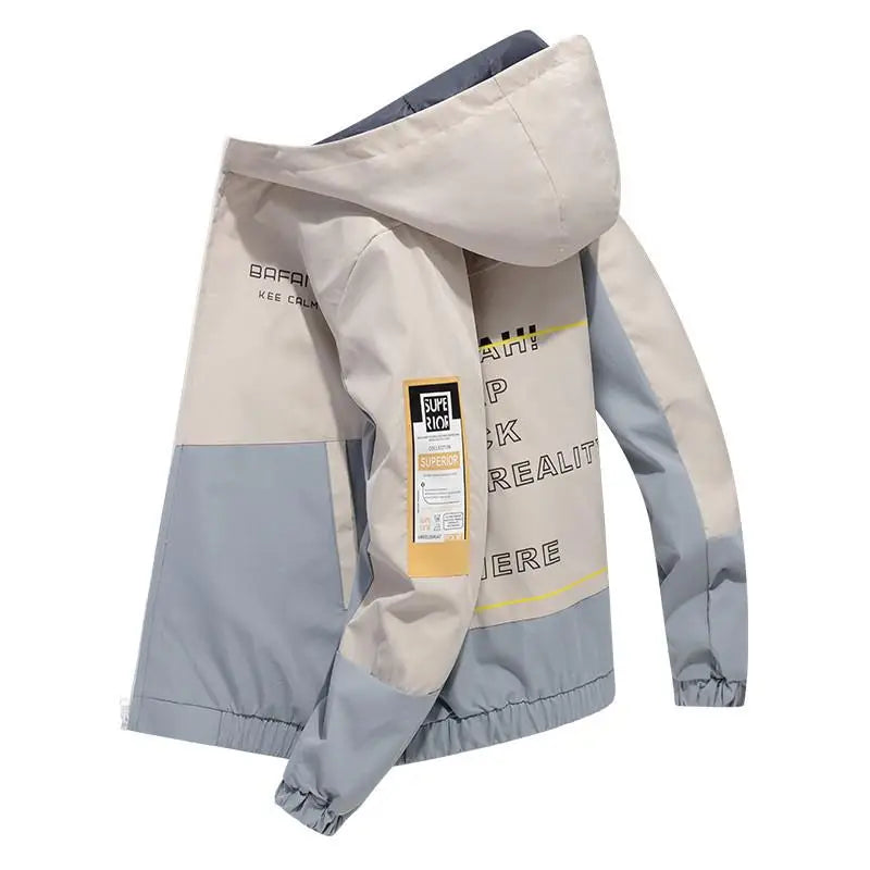 Spring Autumn 2024 Men's Jacket New Cyberpunk Print Casual Zip Jacket Functional Style Casual Work Jacket Fashion Sports Jacket