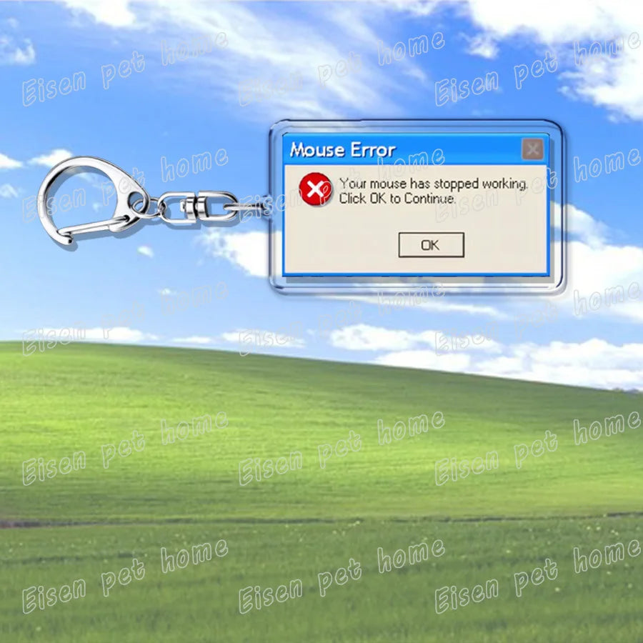 Creative XP Window Keychains for Accessories Bag Funny Task Failed Successfully KeyChain Ring Jewelry Fans Gifts Keyrings