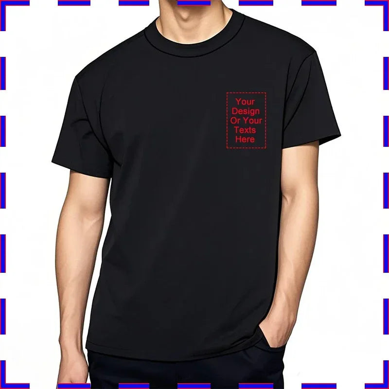 Men's Customizable T-Shirt Crew Neck Comfortable Stylish Fit Personalized Perfect for Men's Designs or Messages Custom T Shirt
