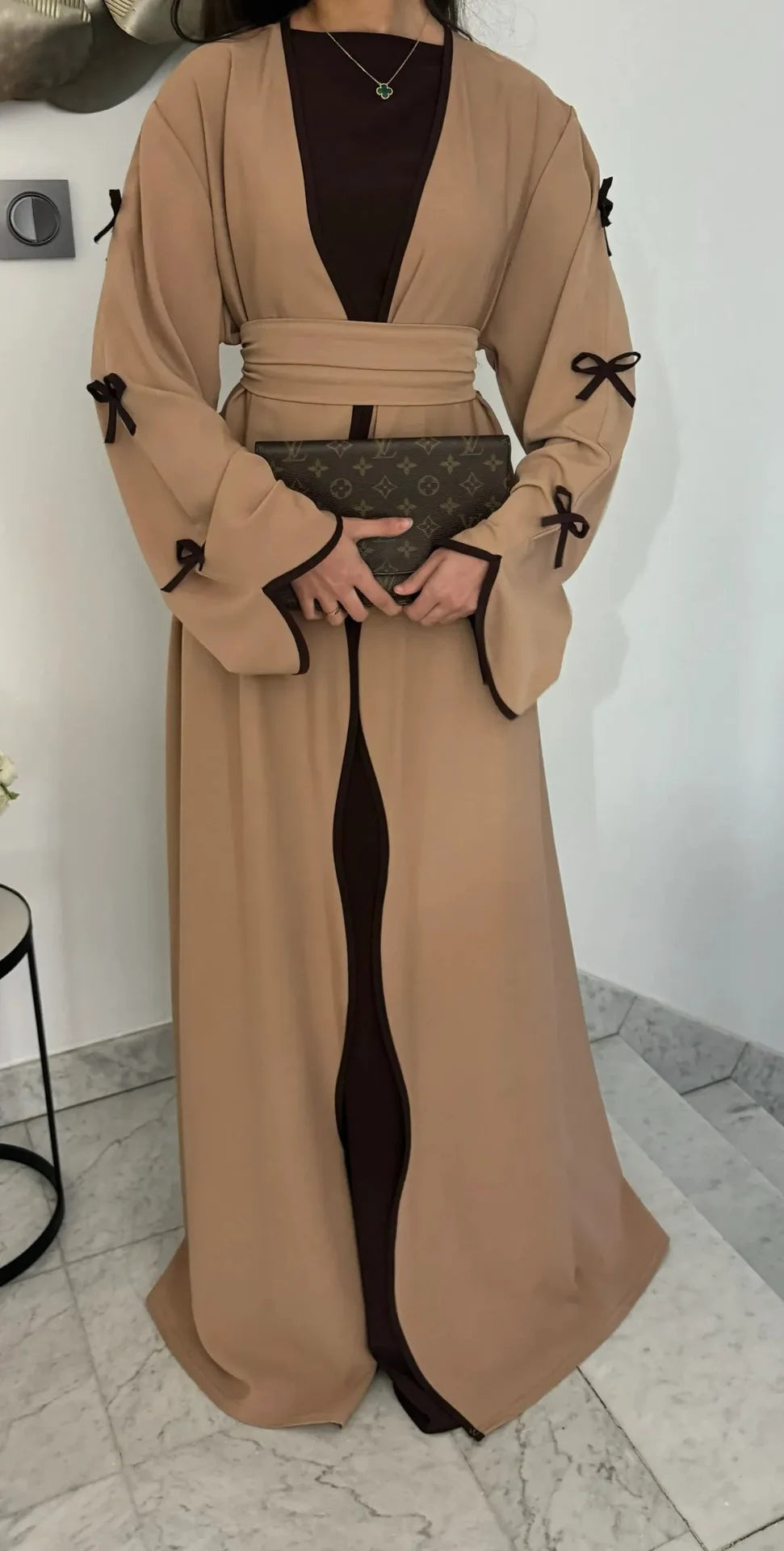 Eid Bow Abaya Women Cardigan Dress Muslim Party Caftan Robe Jalabiya Morocco Dubai Kaftan Islam Vestidos Largos Ramadan 2026