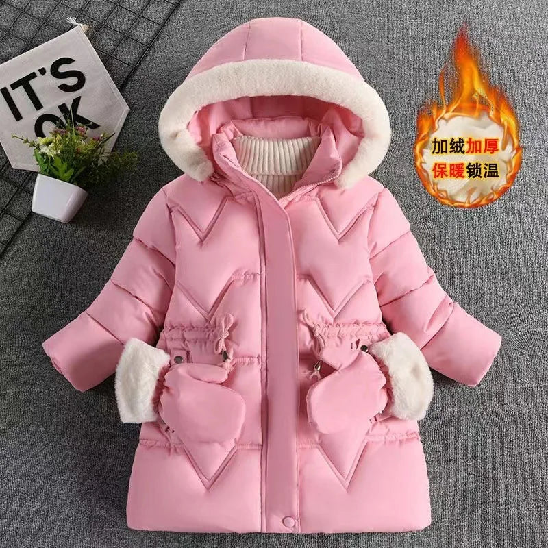 Girls' Hooded Winter Coat with Belt - Plush Lined Heavy Jacket - photo 25