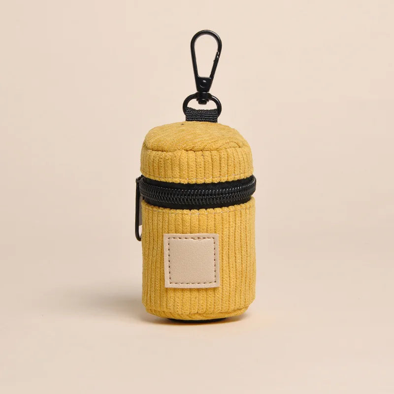Corduroy Dog Poop Bag Dispenser with Hook - Fashion Walk Pouch – photo 7