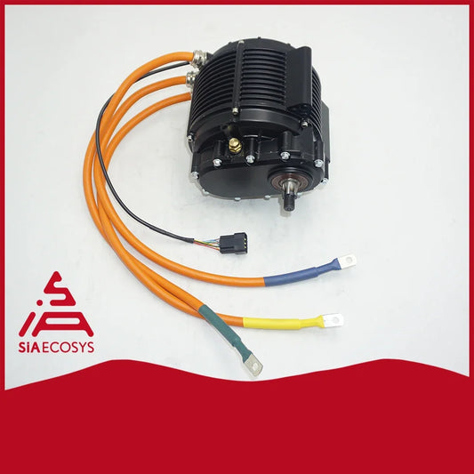 QSMOTOR QS165 60H 12kW IPM PMSM Mid Drive Motor with 1:2.37 Gearbox and 14T Sprocket Encoder and Hall Type
