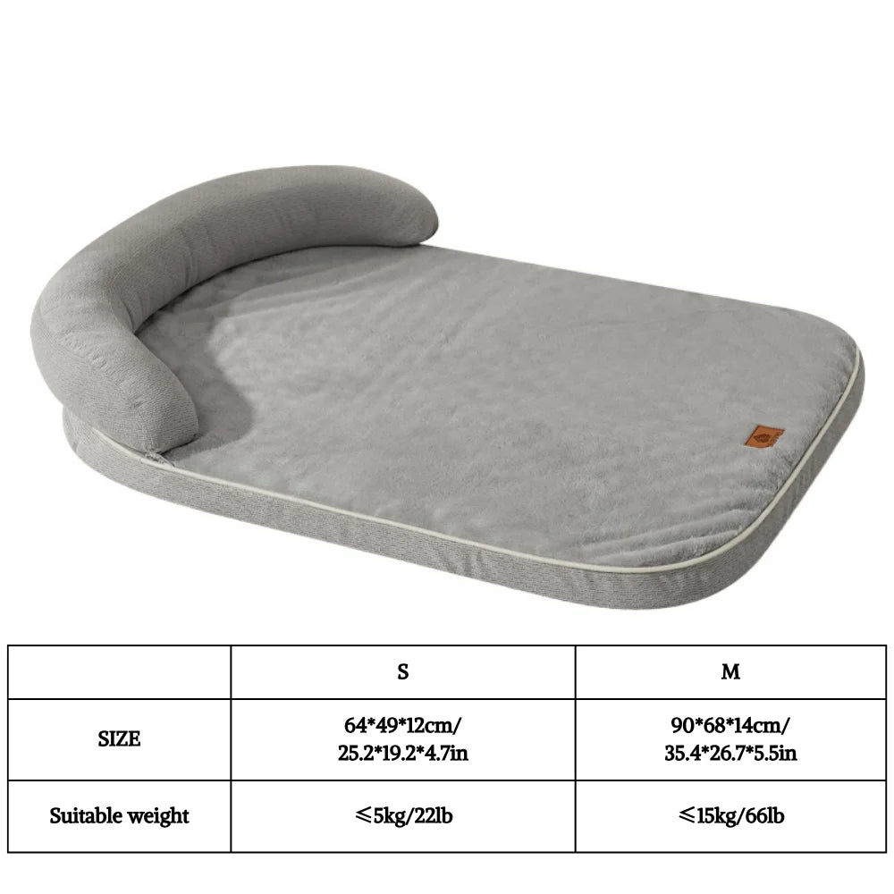Bolster Dog Sofa Bed with Pillow - Non-Slip Base, Medium & Large – photo 9