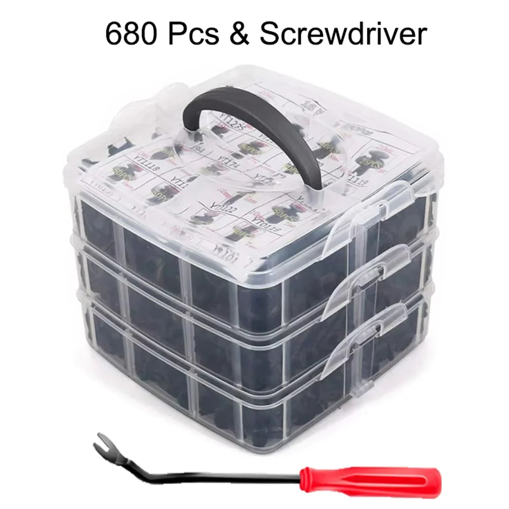 Car Push Retainer Clips & Auto Fasteners Assortment - Bumper Fender Rivets with 10Cable Ties Fasteners Remover for Toyota Honda