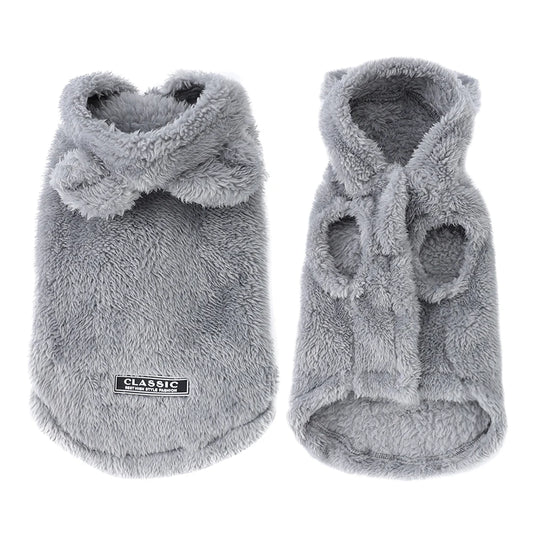 Soft Fleece Pet Dog Clothes Cute Hoodie Coat For Small Medium Dogs Cats Autumn Winter Puppy Hooded Jacket Sweater Pug Apparel