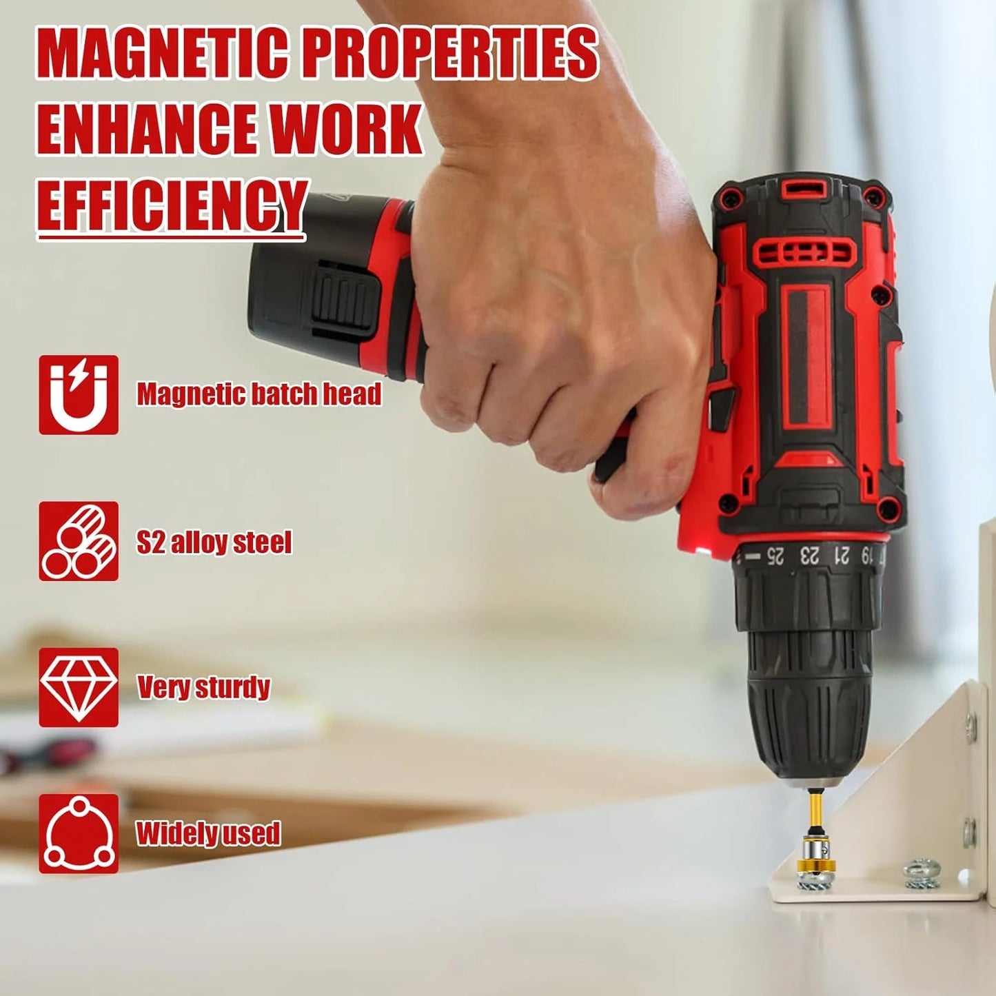 S2 Magnetic Drywall Screwdriver Bits Hex Shank Position Bit Batch Head for Plasterboard Screw Locator PH2 Electric Drilling Tool