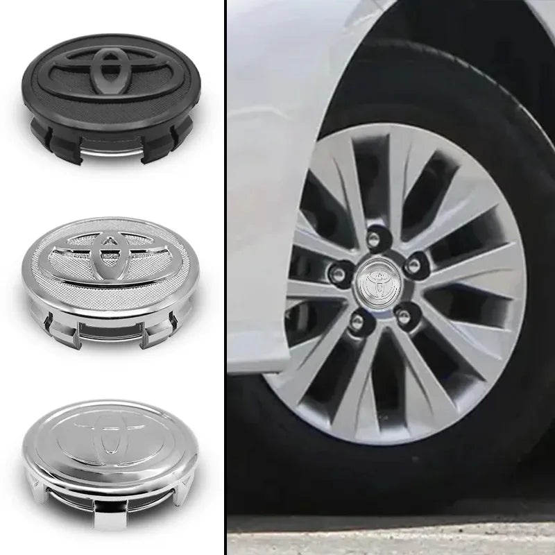 4Pcs 62mm 57mm Car Wheel Center Hub Caps Cover Badge Accessories For Toyota Prado Yaris Hilux Verso Fortuner Supra Corolla Camry