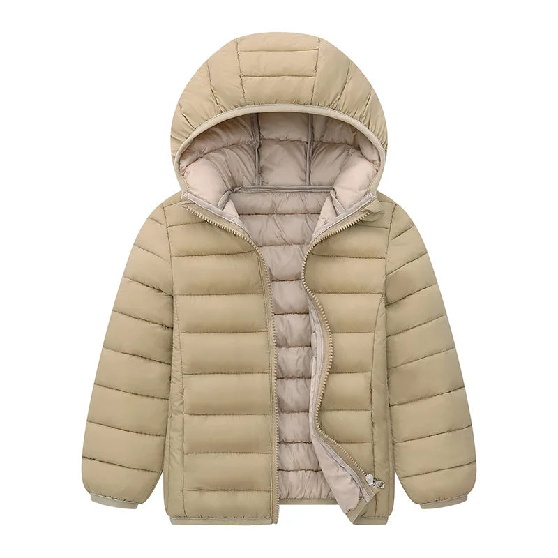 Kids Hooded Puffer Coat 3-14 Years - Solid Zip Winter Jacket - photo 4