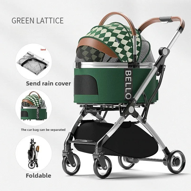 Foldable Pet Trolley Stroller - Large Breed Travel Carrier – photo 5