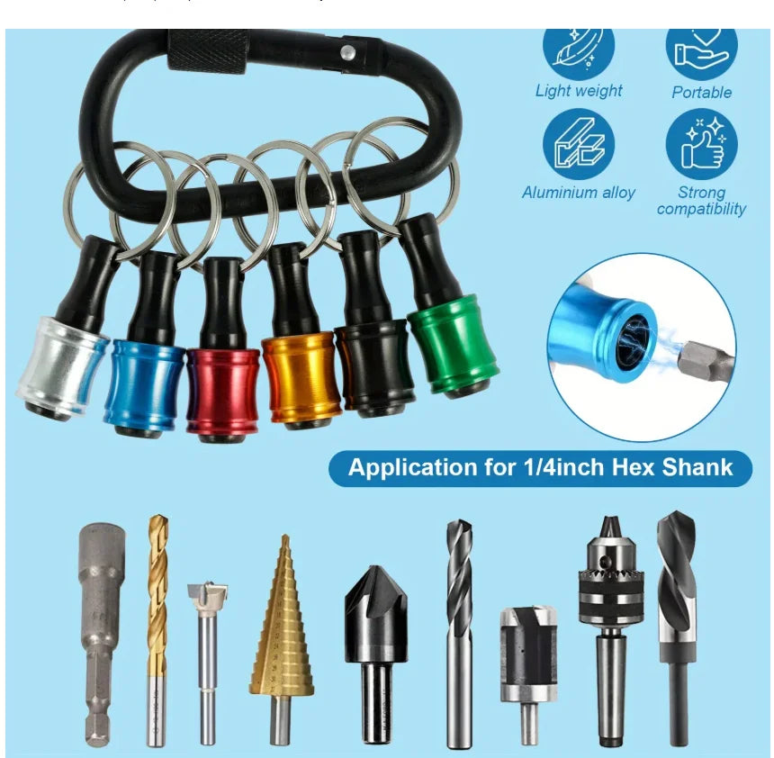 12pcs Screwdriver Bits Holder 1/4 Inch Hex Shank Aluminum Alloy Lightweight Quick-Change Extension Bar Upgrade Push to Unlock
