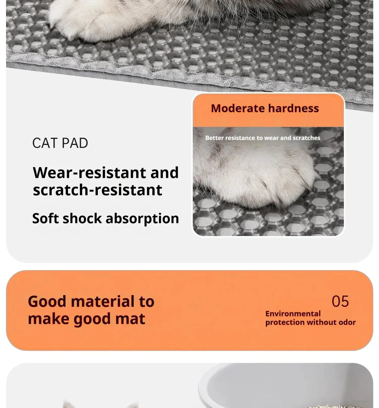 Double-layer large cat litter mat, an anti-splash mat for cat litter boxes, a filtering mat and sand leakage mat, a cat product