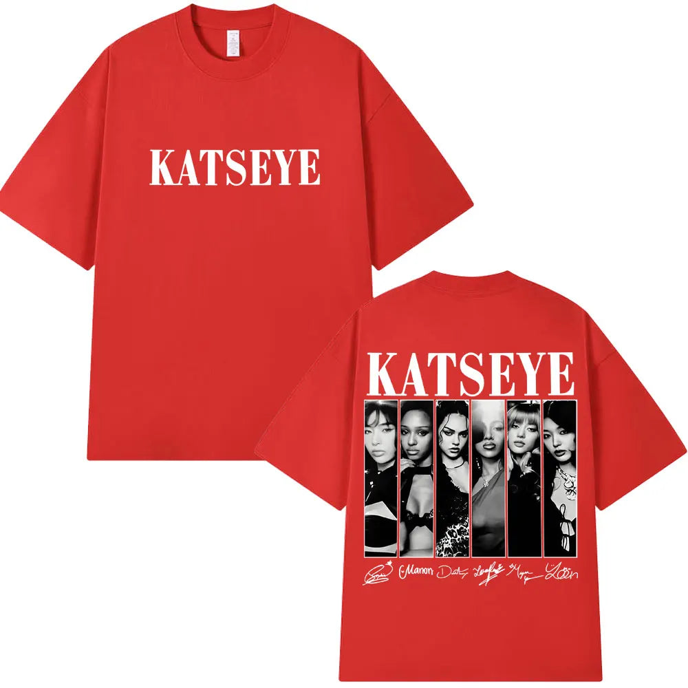 Vintage Korean Style Katseye Graphic T Shirts Kpop Fashion Men Women Popular T-shirt Streetwear Fashion Statement Shirt harajuku