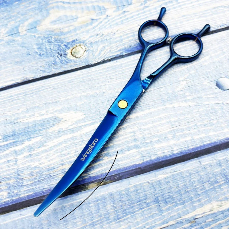 7-Inch Curved Pet Grooming Scissors - Left & Right Hand