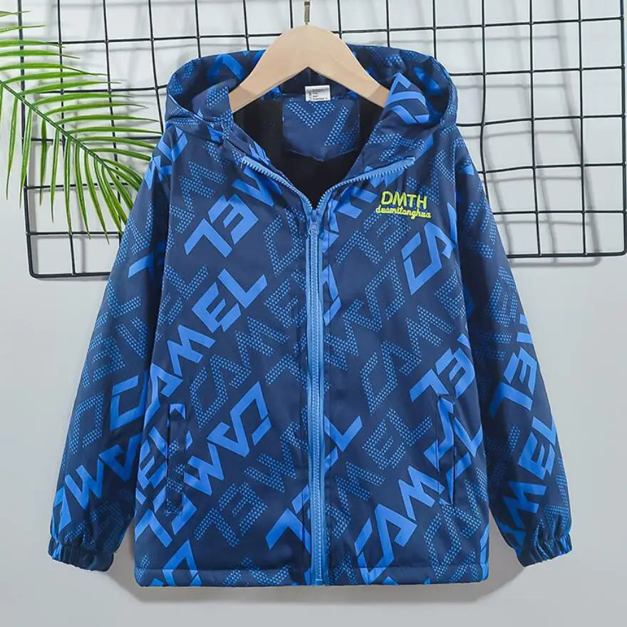 Boys Hooded Windbreaker Jacket - Thick Winter Outdoor Coat - photo 3