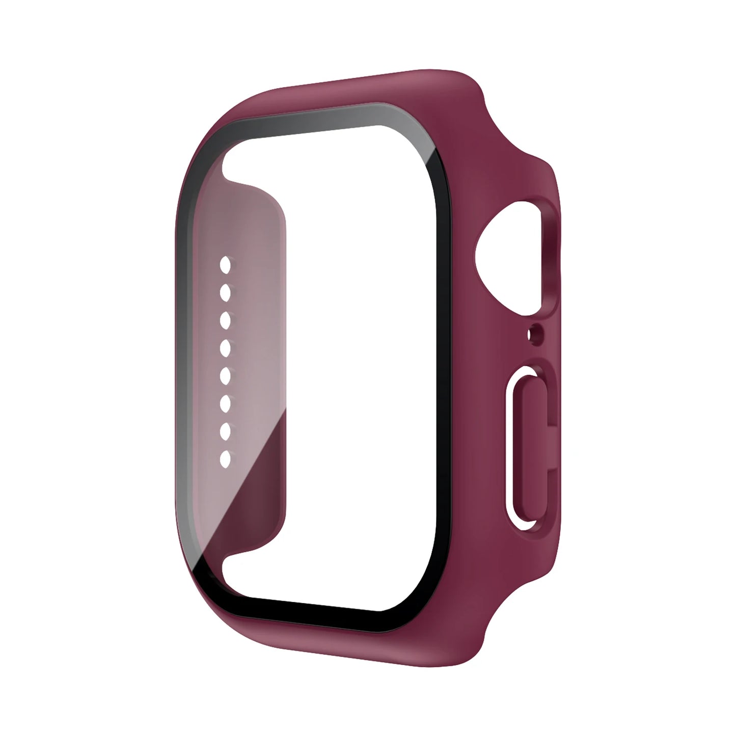 Apple Watch Tempered Glass Case + Screen Protector – Series 1–11, SE & Ultra 2 (38–46mm)