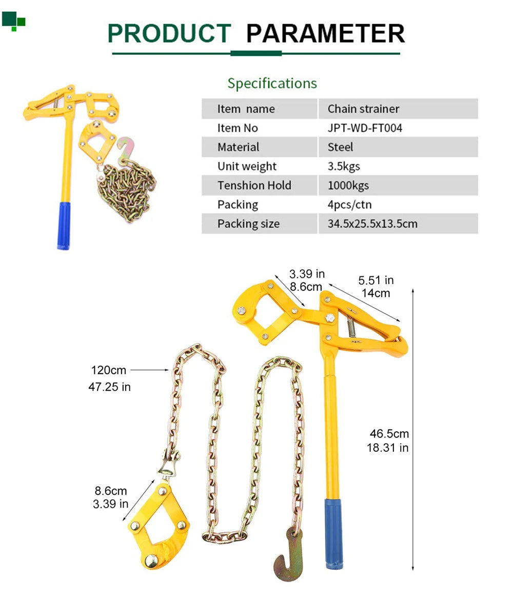MMAlto Heavy Duty Chain Strainer – Fence Wire Tightener & Stretcher Tool | Compact Design | For Farm Fence, Cattle & Agricultural Wire