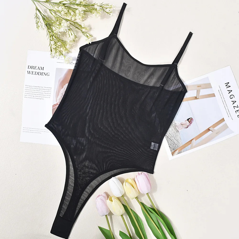 Women's sheer mesh fitted bodysuit — view 20 of 20