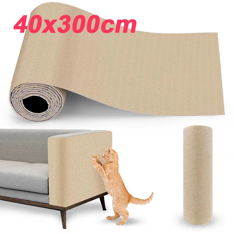 Cat Scratcher Sofa Protector – 40x300cm Trimmable Self-Adhesive Carpet Scratch Mat | 7 Colors