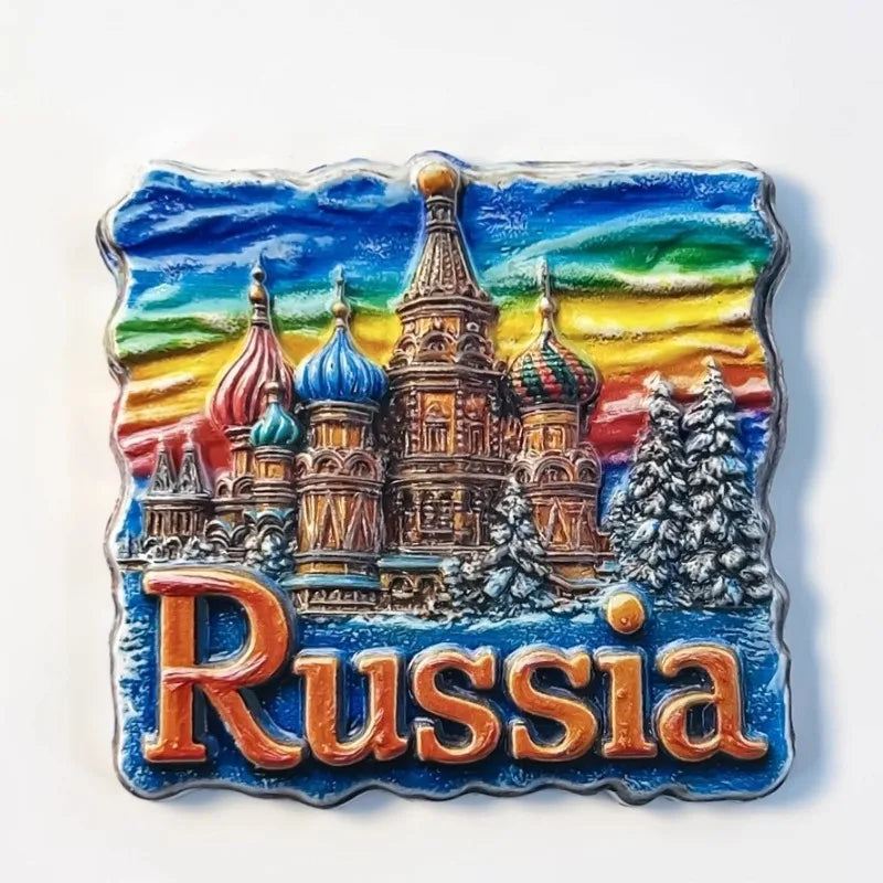 Russia Fridge Magnets Red Square Souvenirs Brown Bear St. Basil’s Cathedral Fridge Magnets Home Decor Wedding Gifts