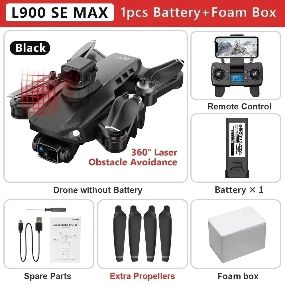 LYZRC L900 Pro SE MAX Drone 4K Professional Dual HD Camera GPS 5G WIFI 360° Obstacle Avoidance Brushless Motor Rc FPV Quadcopter
