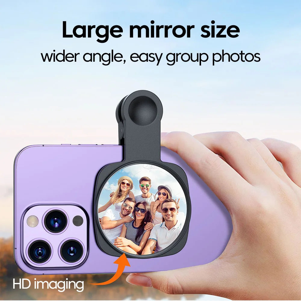 Smartphone Camera Lens Selfie Mirror Clip Kit for IPhone Samsung Smartphone Live Streaming Photo Video Selfie Vlog Accessories