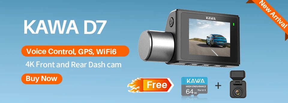 2K Dash Camera For Cars DVR KAWA Dash Cam MINI 3 Video Recorder Emergency Voice Control Night Vision WiFi APP Monitor Dashcam