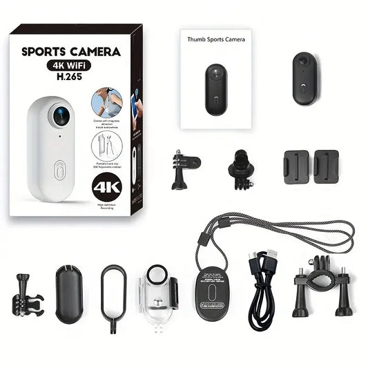 4K Thumb Action Camera – Stabilized Mini Sports Cam 800mAh