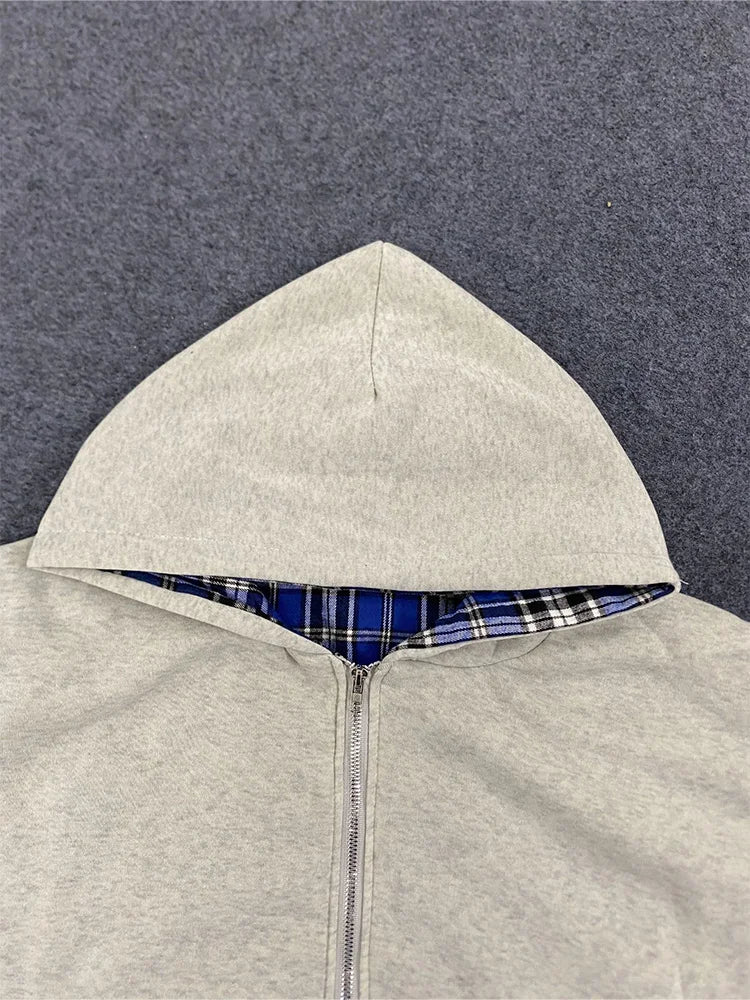 Women's Reversible Plaid Zip-Up Hoodie