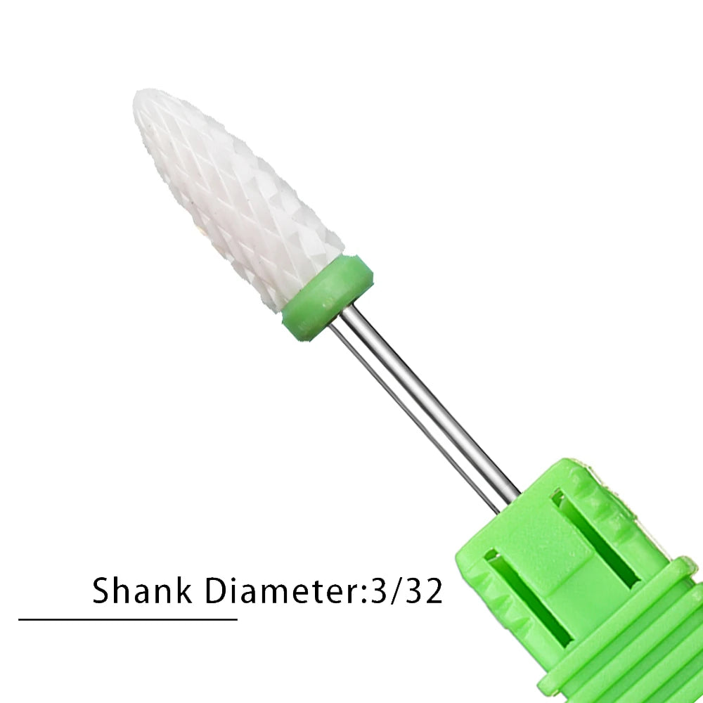 Nail Drill Bits Flame Ceramic Cutters for Manicure Electric Pedicure Nail Bits Gel Polish Remover Files Burr Nail Accessories