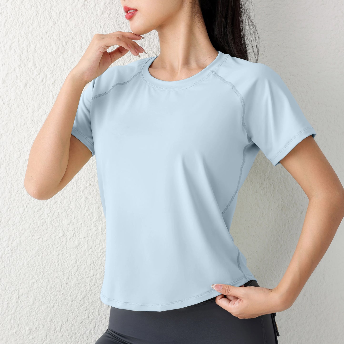 Women's Sport Short Sleeve T-Shirt Summer New Loose Quick Dry Breathable Mesh Yoga Fitness Top OutdoorWear ﻿