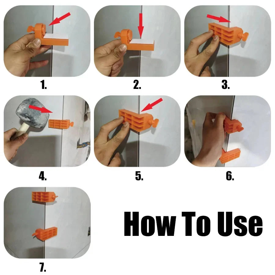 Tile Leveling System Clips & Spacers, 30 Pc Male Angle Set