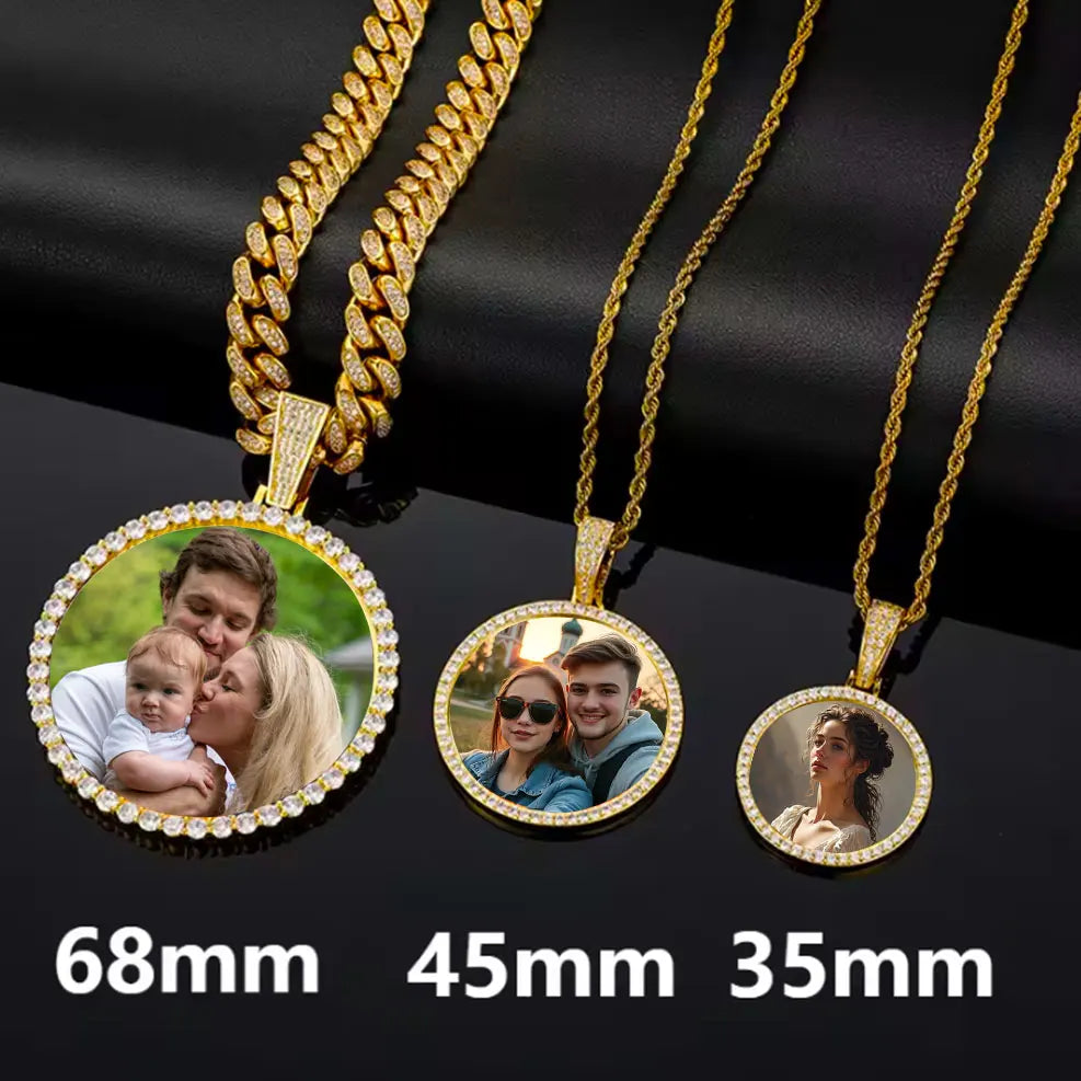 Circle Chain Picture Customiz Photo Necklace Men Women Personalized Jewelry Customized Any Picture Pendant Mothers or Lover Gift