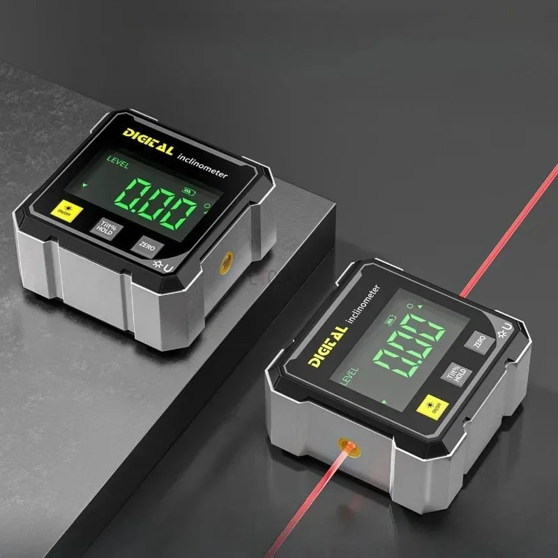 Pocket Digital Level Protractor Inclinometer Professional Digital Display Angle Gauge 360 Degree Magnetic Electronic Level Laser