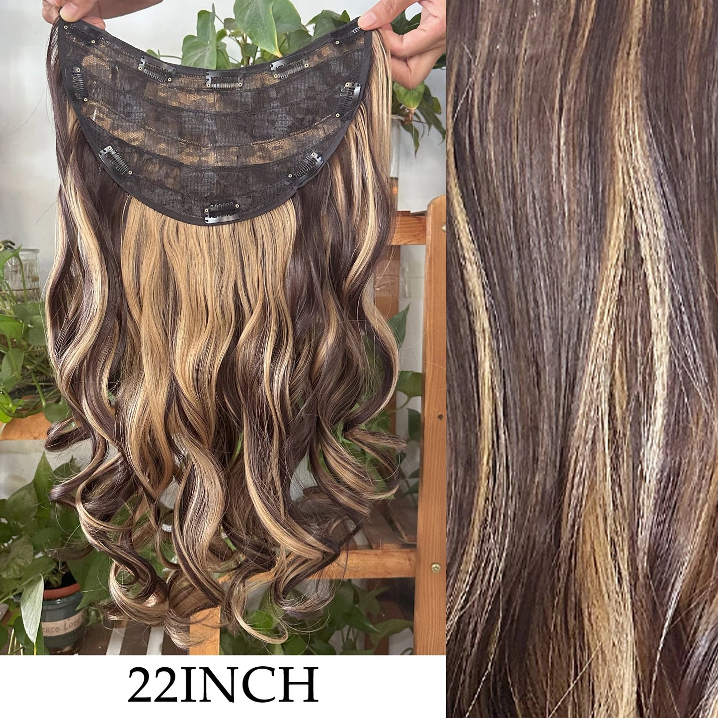 7Pcs/Set 16 Clips Hair Extension Black Long Straight Natural Hair Ombre Hairpiece Heat Resistant Fiber for Women Hairstyle