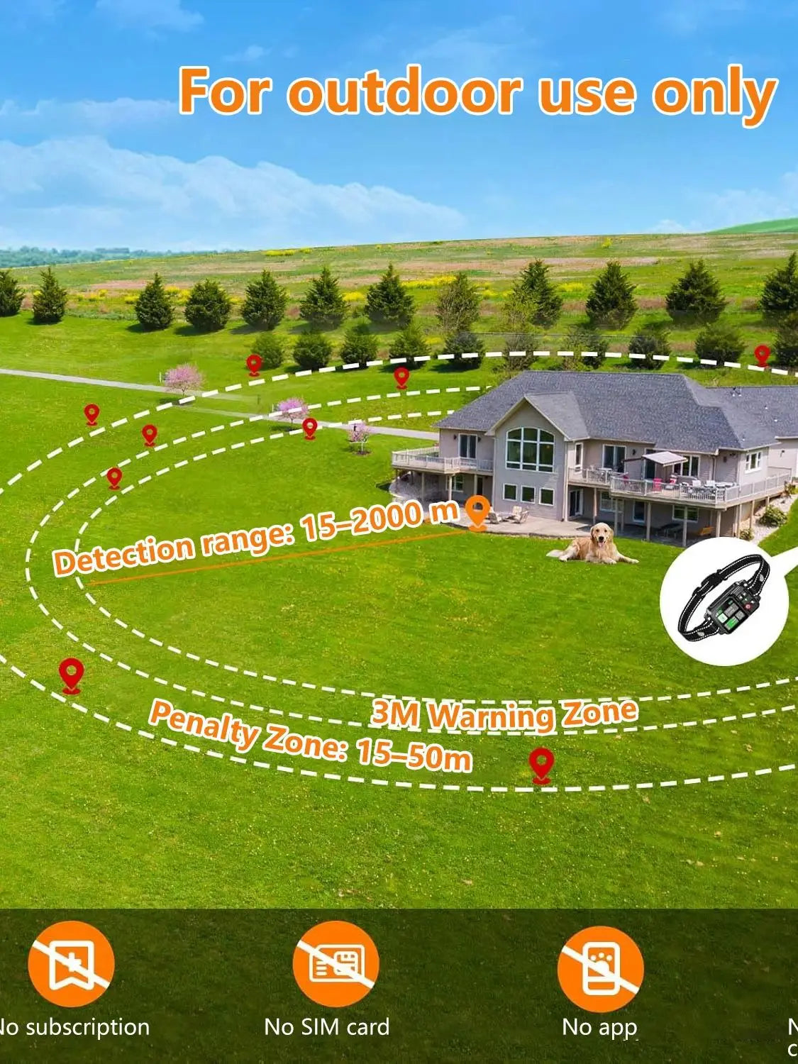GPS Wireless Dog Fencing System – Electric Satellite Pet Fence | 15–2000m Range