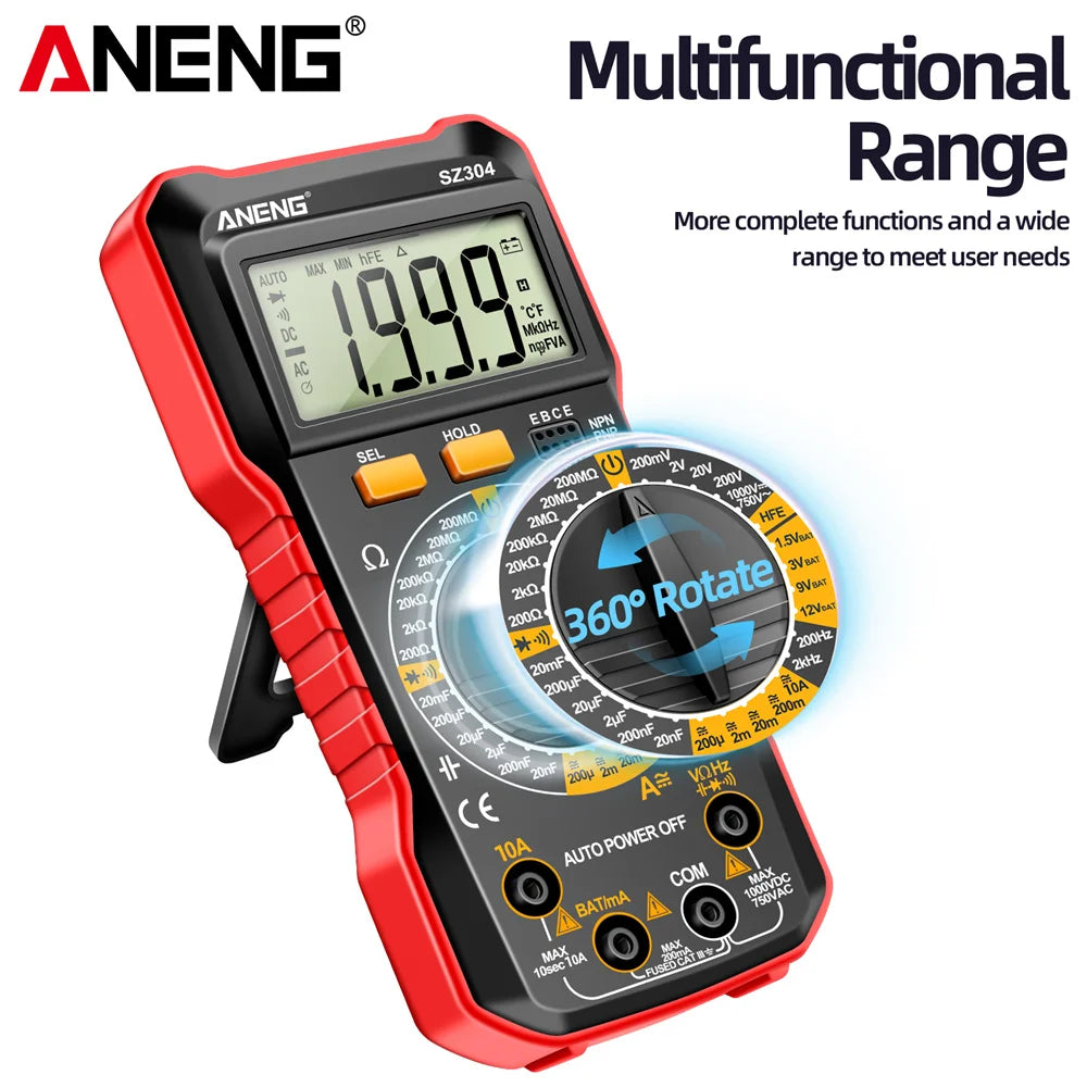 ANENG SZ304 Digital 2026 Counts Multimetes AC/DC Votage Current Resistance Ohm NCV High Precision Professional Multimetro Tester