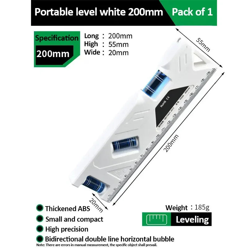 Mini Level Gauge High-precision Horizontal Vertical Measure Metric Ruler Protractor Home Portable Magnetic Pocket Level Gauge