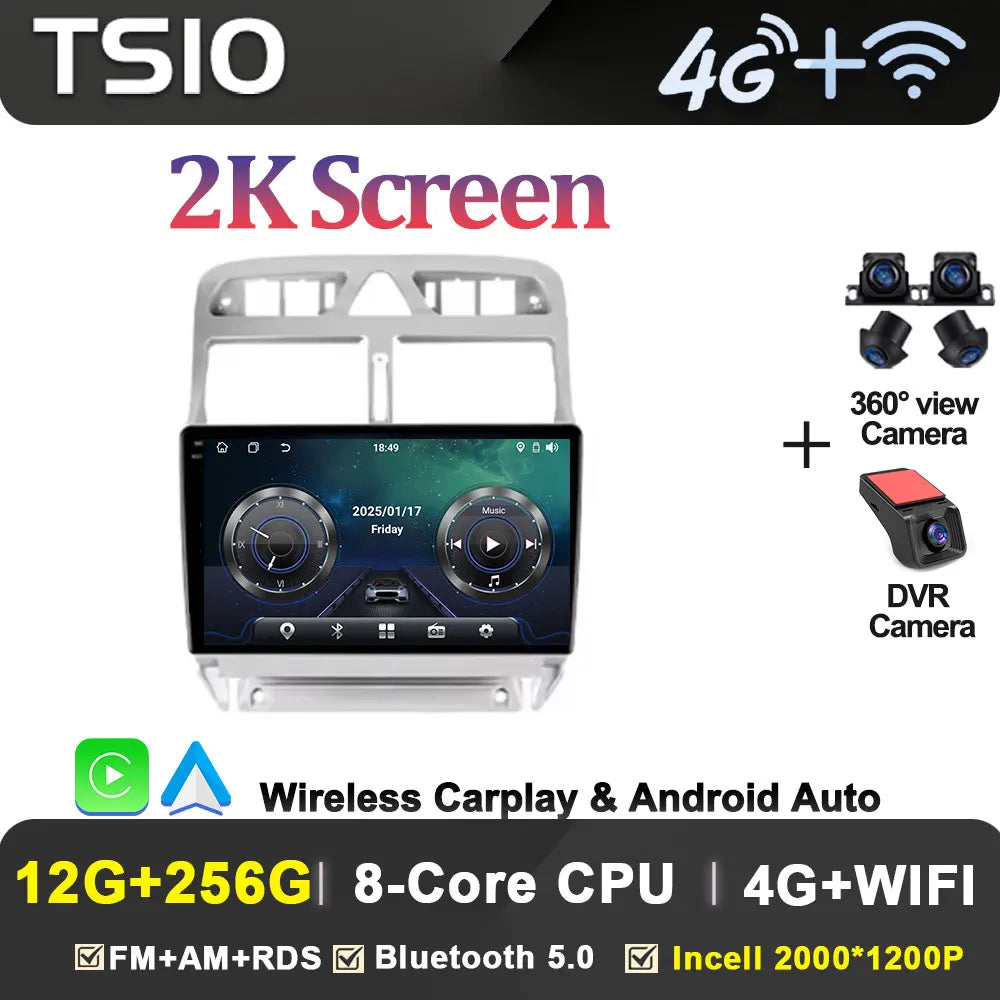 Car Radio Android 16 2din For Peugeot 307 1 2001 - 2008 GPS Navigation Smart Car Systems Wireless Android Auto Carplay 8 Core 4G