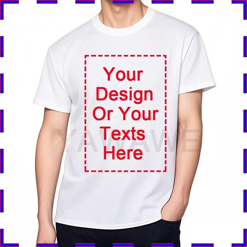 Men's Customizable T-Shirt Crew Neck Comfortable Stylish Fit Personalized Perfect for Men's Designs or Messages Custom T Shirt