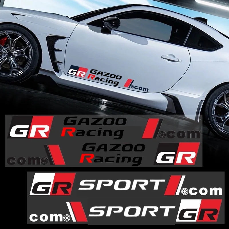 2pcs Car Door Body Sticker Car Side Door Vinyl Decal Stickers For Toyota GR Sport GR GAZOO RACING CHR Corolla Hilux Prad Yaris