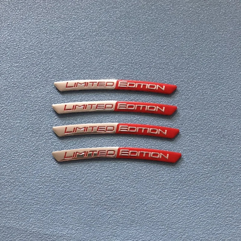 4 Pc Aluminium Alloy Car Hub Stickers, Rim Decorative Strips