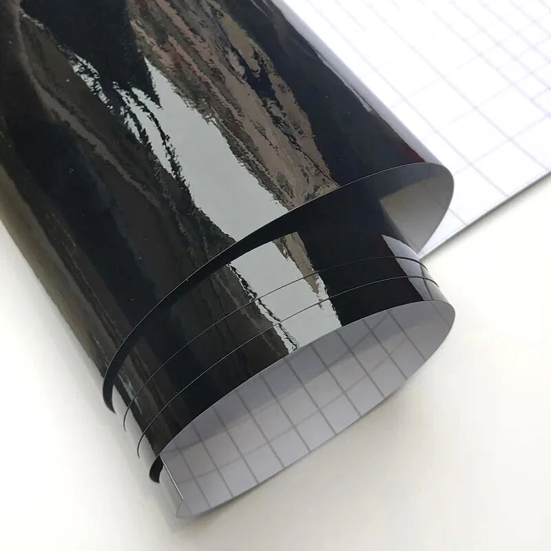 10/20/30/40/50CM*15CM Ultra Glossy Piano Black Car Wrap Vinyl Sticker Self Adhesive Film Auto Decal Console Laptop Skin Air Fre