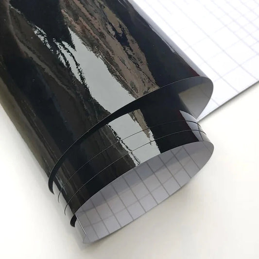 10/20/30/40/50CM*15CM Ultra Glossy Piano Black Car Wrap Vinyl Sticker Self Adhesive Film Auto Decal Console Laptop Skin Air Fre