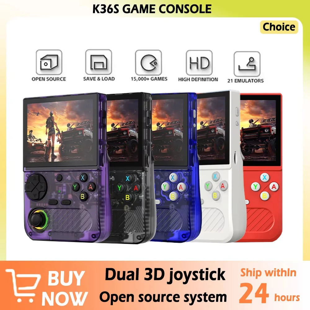 K36S Retro Handheld Game Console — 64GB, 20000+ Games, WiFi
