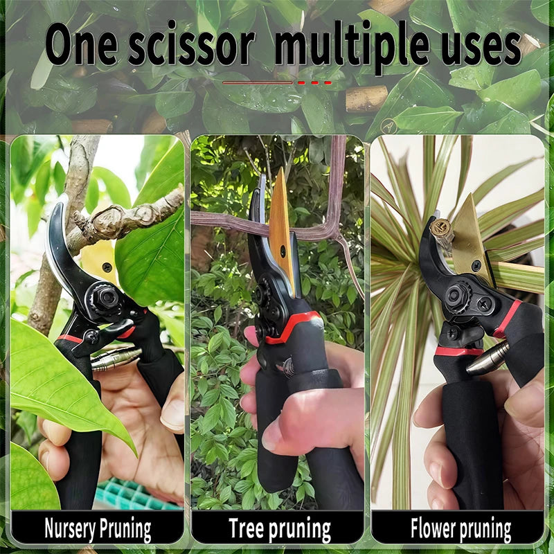【Effort-Saving Design】Gardening Scissors Branch Pruner, Fine Craftsmanship Garden Pruning Shears, Fruit Tree Pruner, Household Landscaping Pruning Tool, Heavy-Duty Sk5 Blade Pruning Shears