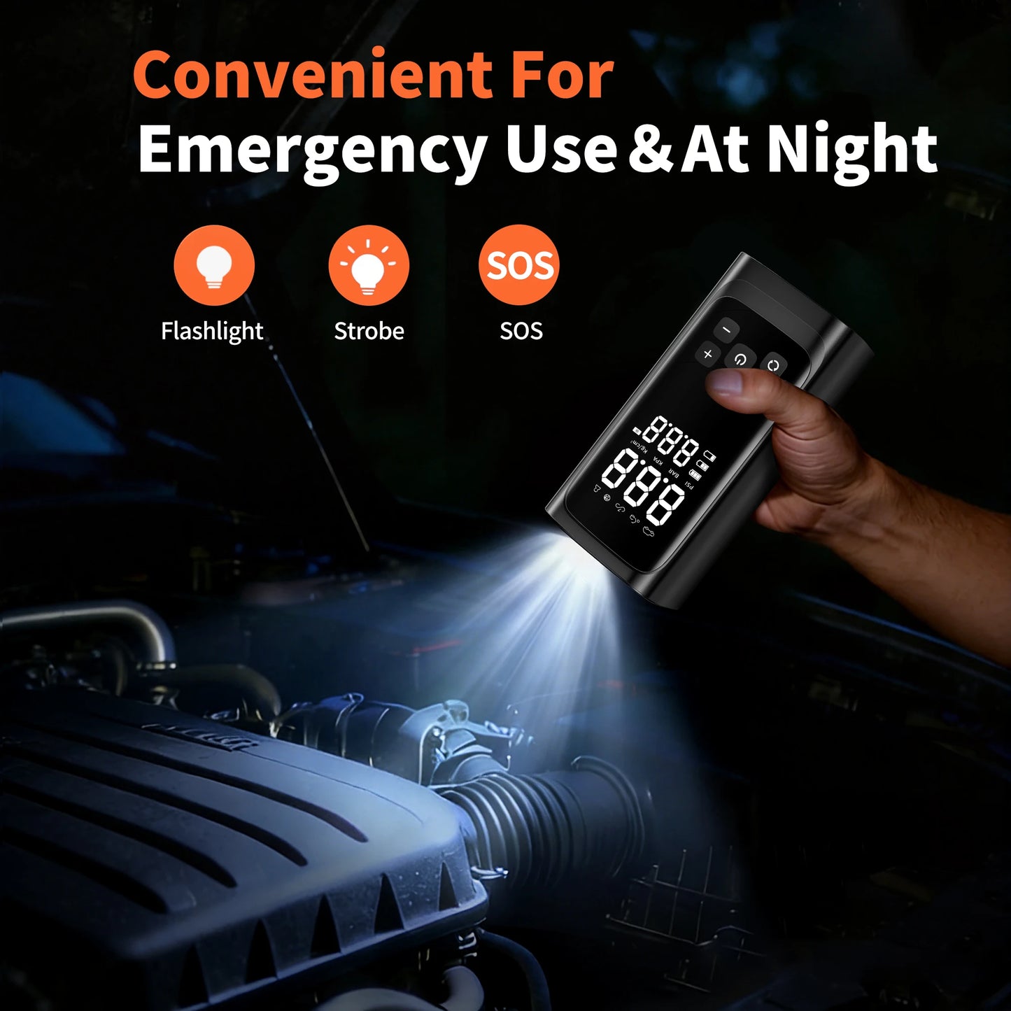 YINGBOOST Portable Smart Air Pump Tire Inflator 150PSI Air Compressor with Digital Pressure Gauge for Car Bike Motorcycle Ball