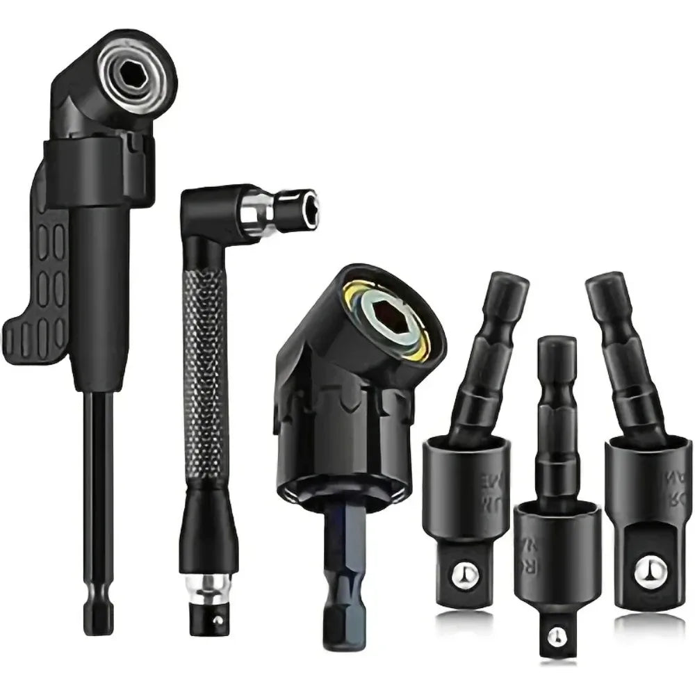 Flexible Drill Bit Extension, 90° & 105° Right Angle Adapter
