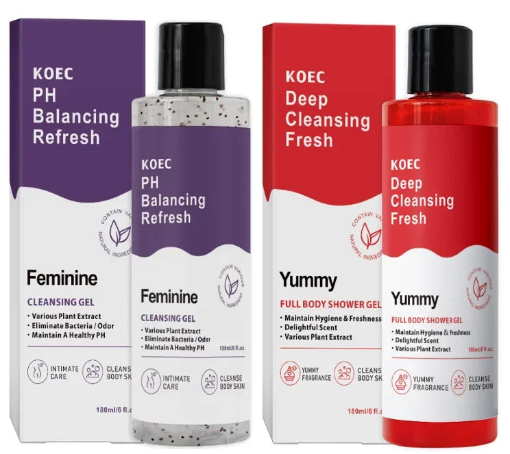 Gentle Cleansing Moisturizing Shower Gel Feminine Hygiene Skin Shower Set Long-lasting Floar Scent Shower Gel & Serum Oil